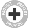 circle logo with protect, prevent, and provide written around it