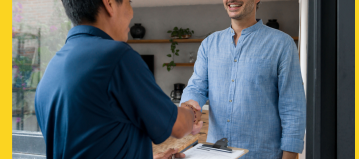 Technician shaking customers hand