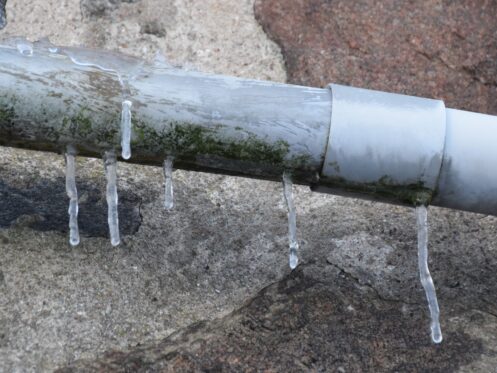 Frozen plumbing pipe